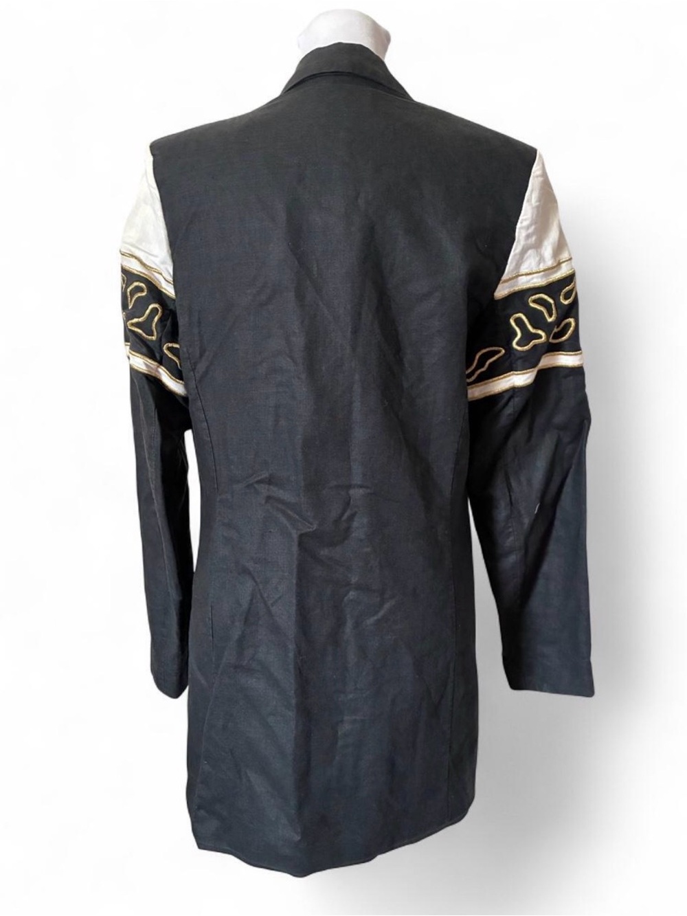 Vintage Lew Magram Leopard Black Gold Statement Embroidered Blazer size 8 - Picture 3 of 7